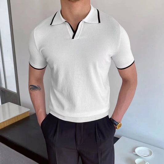 MV Casual Knitted Polo Collar T-Shirt